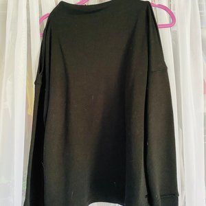 Donna Karan Black Open Shoulder Sweater